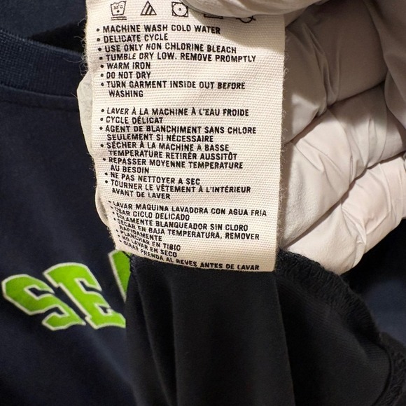 New Era Seattle Seahawks Football NFL Team Apparel XL T-Shirt Navy Green - Picture 8 of 10